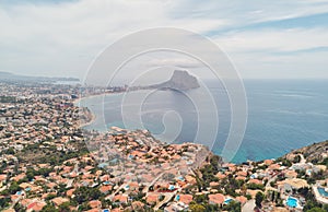 Aerial photography panoramic image Calpe or Calp townscape view photo
