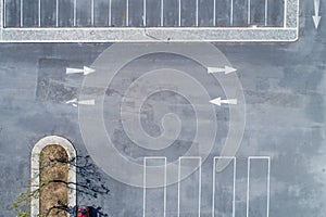 Aerial photography of parking places with a lot of cars in the park