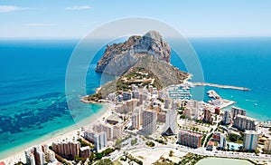 Aerial photography Penyal d`Ifac Natural Park. Calpe, Spain