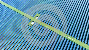 Aerial photography of photovoltaic industrial park covered with solar panels