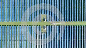 Aerial photography of photovoltaic industrial park covered with solar panels