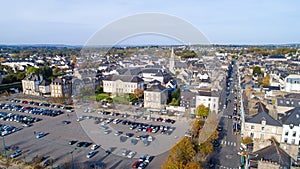 Aerial photography of Pontivy city center