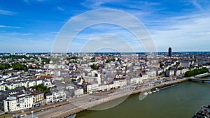 Aerial photo of Quai de la Fosse in Nantes city center photo