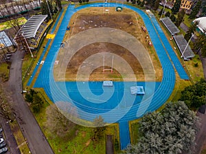 Aerial Photography Rugby Stadium. Regby Field. Foto dal drone della partita U18 RSD 1981 vs ASR Milano. Rugby San Donato