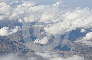 Aerial photography of snow capped mountains