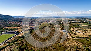 Aerial photography of Vilajuiga village in Catalonia photo