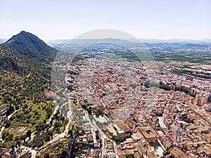 Aerial photography Xativa townscape. Spain photo