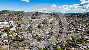 Aerial photos over a community in Vallejo, California