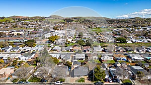 Aerial photos over a community in Vallejo, California