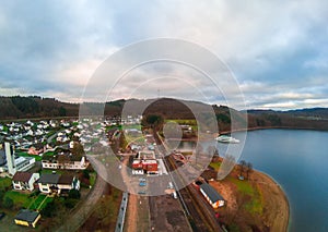 Aerial picture of the Biggesee in North-Rhine Westfalia in Germany