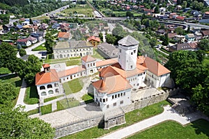 Letecký snímek Budatínského hradu