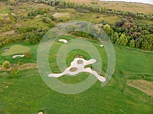 Aerial picture from a golf place in Hungary near the Lake Balaton