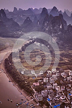 Aerial picture of a Lijiang Riveri, China