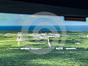 aerial pilots view of Punta Cana International Airport (MDPC, PUJ) during approach