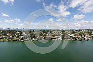 Aerial Pinetree Drive  Miami Beach