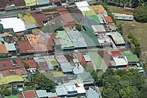 Aerial of poor area in San Jose, Costa Rica