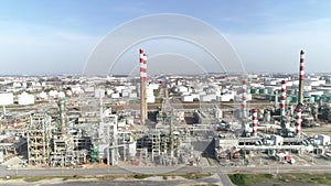 Aerial Power plants and oil refineries. Matosinhos, Portugal