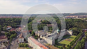 Aerial Prague: cityscape of Mala Strana and Prague Castle
