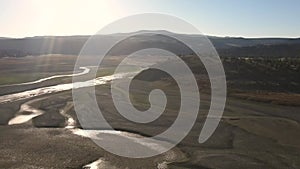 Aerial of Prineville reservoir in Oregon, United States.