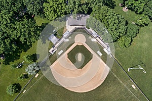 Aerial Public Park Baseball Field