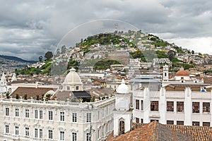 Aerial Quito City Center, Ecuador