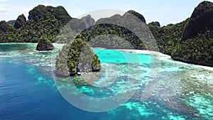 Aerial of Reefs and Islands in Wayag, Raja Ampat