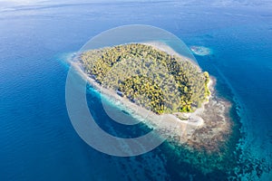 Aerial of Remote Island in Molucca Sea, Indonesia photo