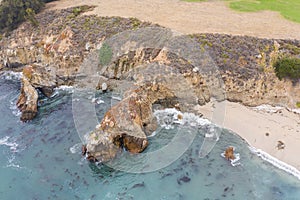 Aerial of the Rocky Coast of Northern California