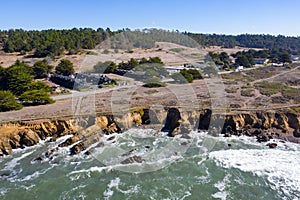 Aerial of Rugged Coastline in Central California