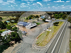 Aerial rural landscape of the small Blighty town