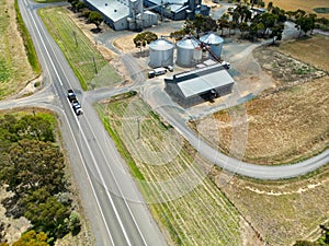 Aerial rural landscape of the small Blighty town