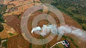 Aerial rural landscape view