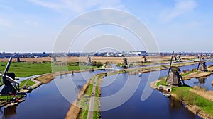 Aerial from sailing on the loosdrechtse plassen in Netherlands