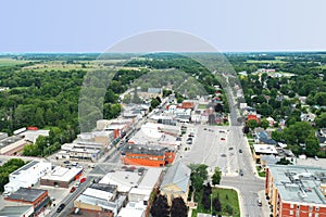 Aerial scene of Aylmer, Ontario, Canada