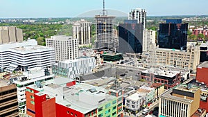 Aerial scene of London, Ontario, Canada on spring morning 4K