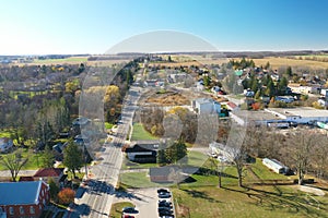 Aerial scene of New Dundee, Ontario, Canada