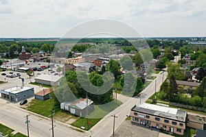 Aerial scene of Palmerston, Ontario, Canada