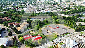 Aerial scene of Quebec City center, Canada