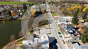 Aerial scene of Wellesley, Ontario, Canada