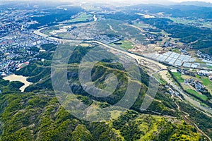 Aerial scenery of Hengfeng Cen Mountain