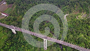 Aerial scenery of Tukad Bangkung Bridge in Bali