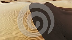 Aerial scenic desert nature at sunset, Beautiful landscape of Sahara Desert 4K