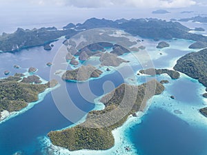 Aerial of Scenic Islands in Wayag, Raja Ampat