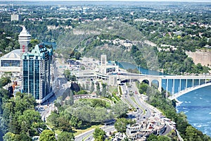 Aerial scenic of the Niagara Falls city, Canada