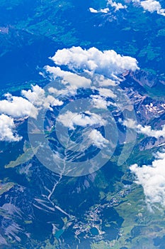 Aerial scenic view of the Livigno Alps Switzerland photo