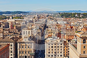 Aerial scenic view of Rome, Lazio, Italy