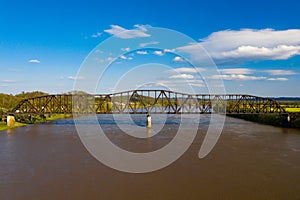 Aerial of Sciotoville Railroad Bridge - Ohio River - Kentucky and Ohio