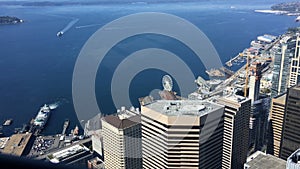 Aerial of Seattle, Washington city center 4K
