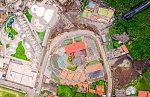 Aerial Shoot Of Banos De Agua Santa, Ecuador