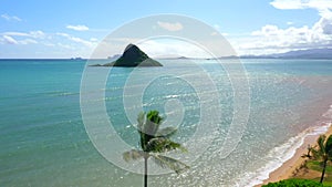 Aerial Shoot, Hawaii, Island Oahu, Kualoa Point, Pacific Ocean, Kualoa Regional Park, Kualoa Ranch